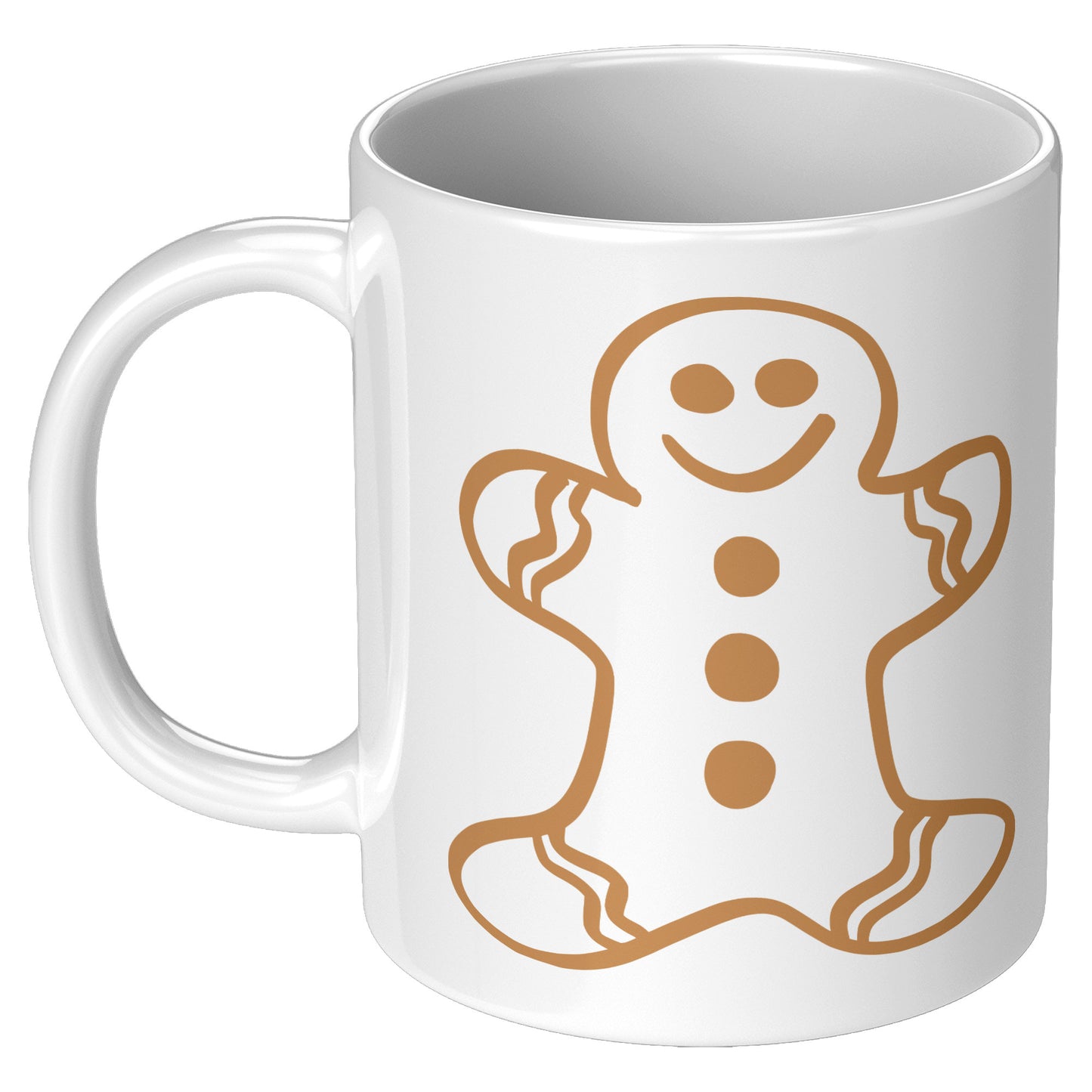 Brown Gingerbread Man Christmas Mug