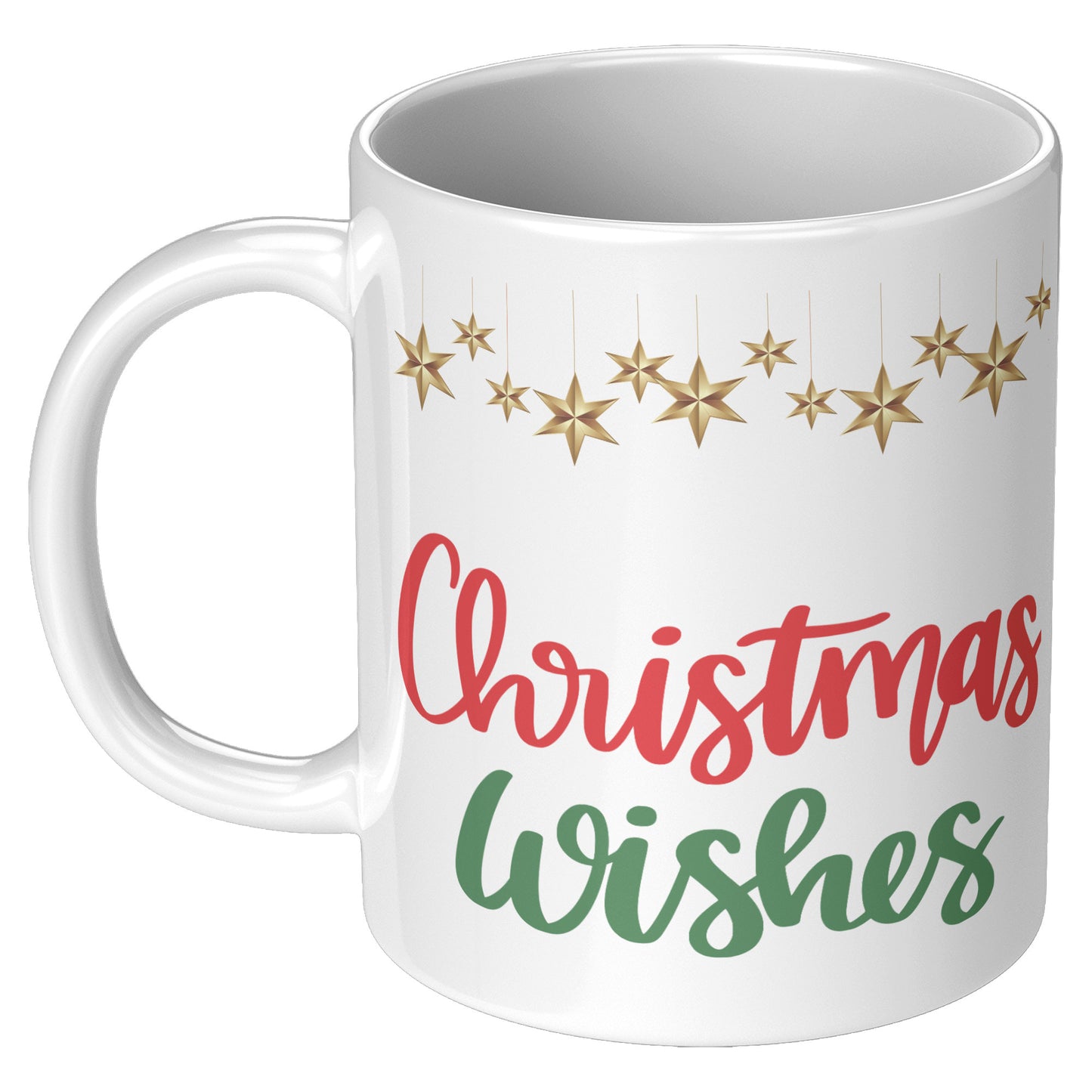 Christmas Wishes Hanging Stars Holiday Mug