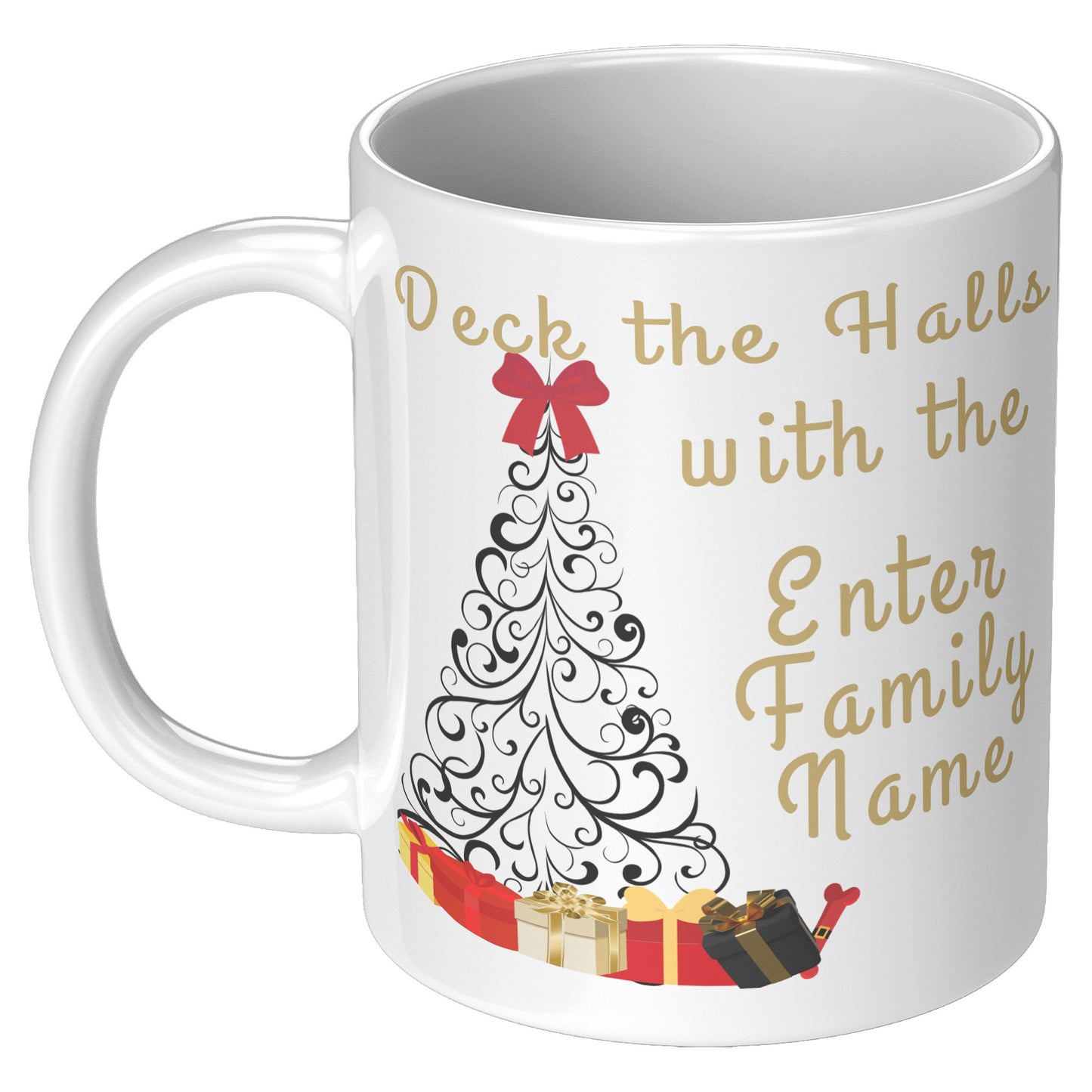 Deck the Halls with Personalized "Family Name" Holiday Mug