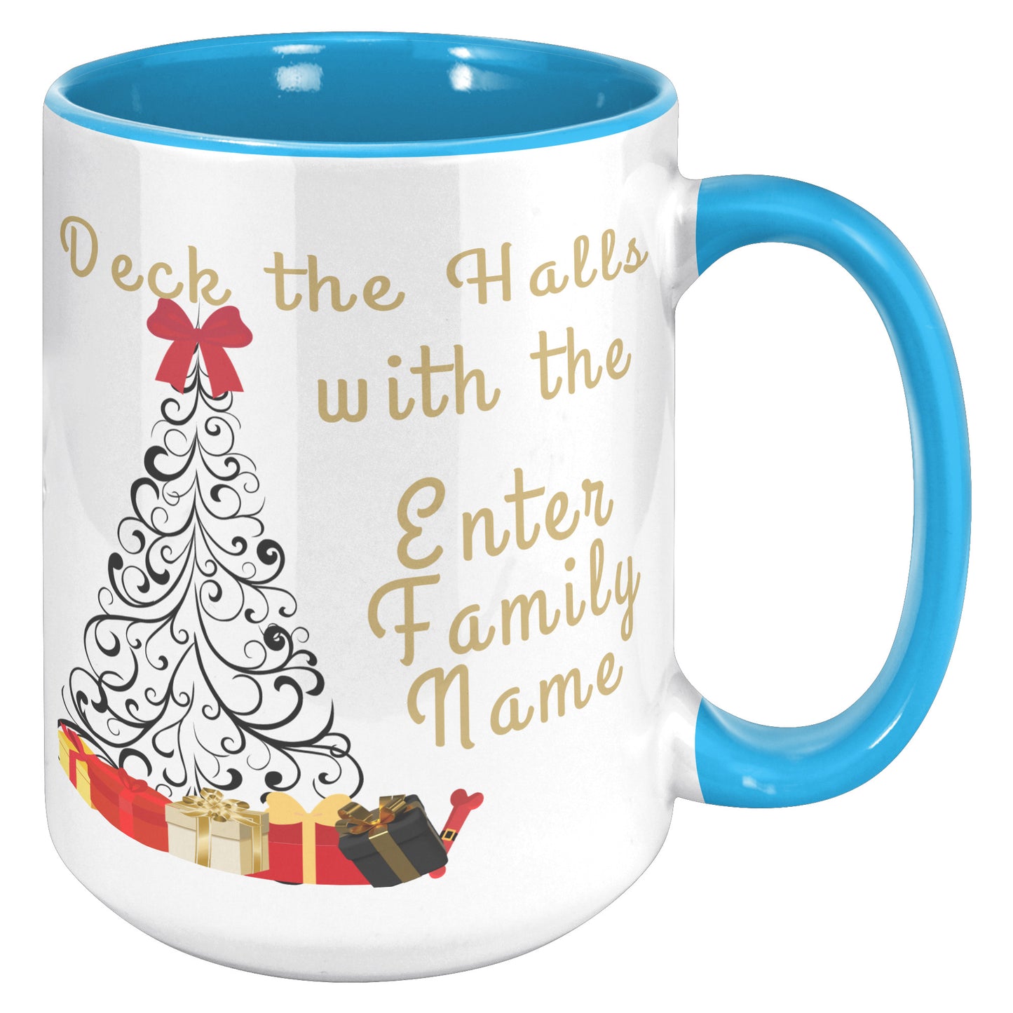Deck the Halls with Personalized "Family Name" Holiday Mug