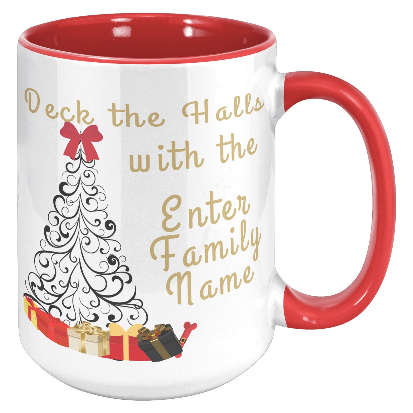 Deck the Halls with Personalized "Family Name" Holiday Mug