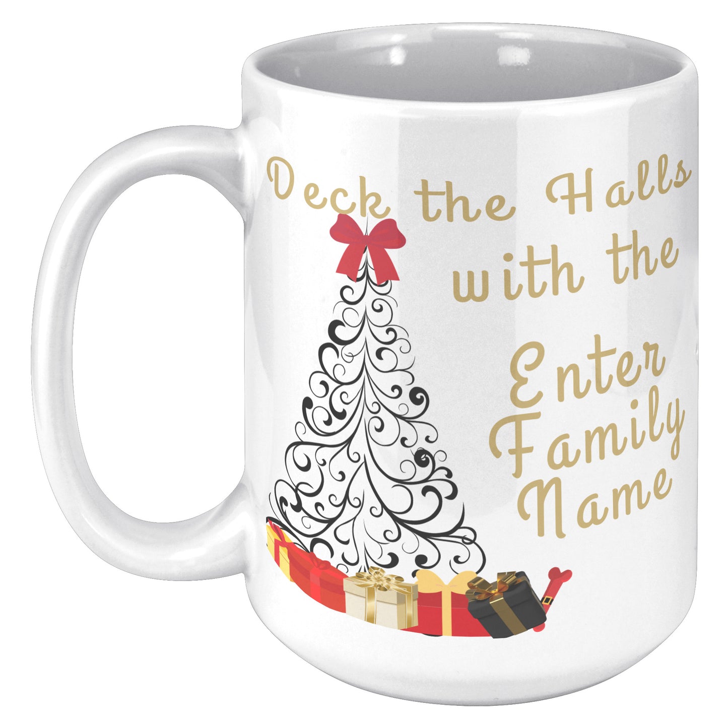 Deck the Halls with Personalized "Family Name" Holiday Mug