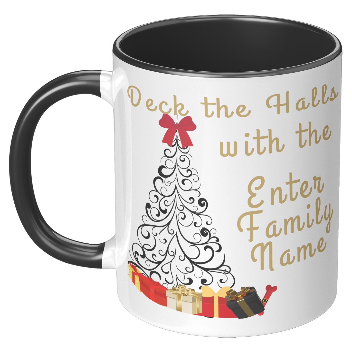 Deck the Halls with Personalized "Family Name" Holiday Mug