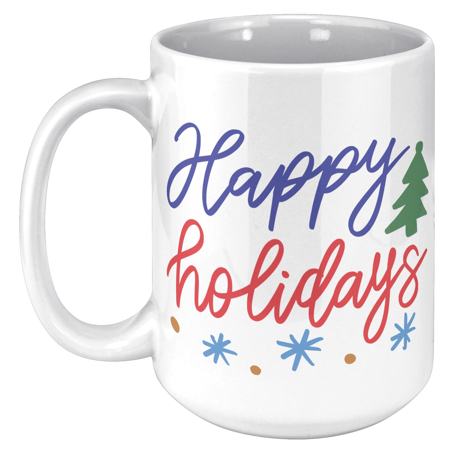Happy Holidays Snow Flakes Mug