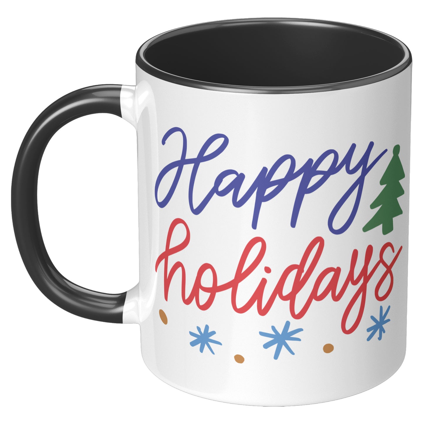 Happy Holidays Snow Flakes Mug