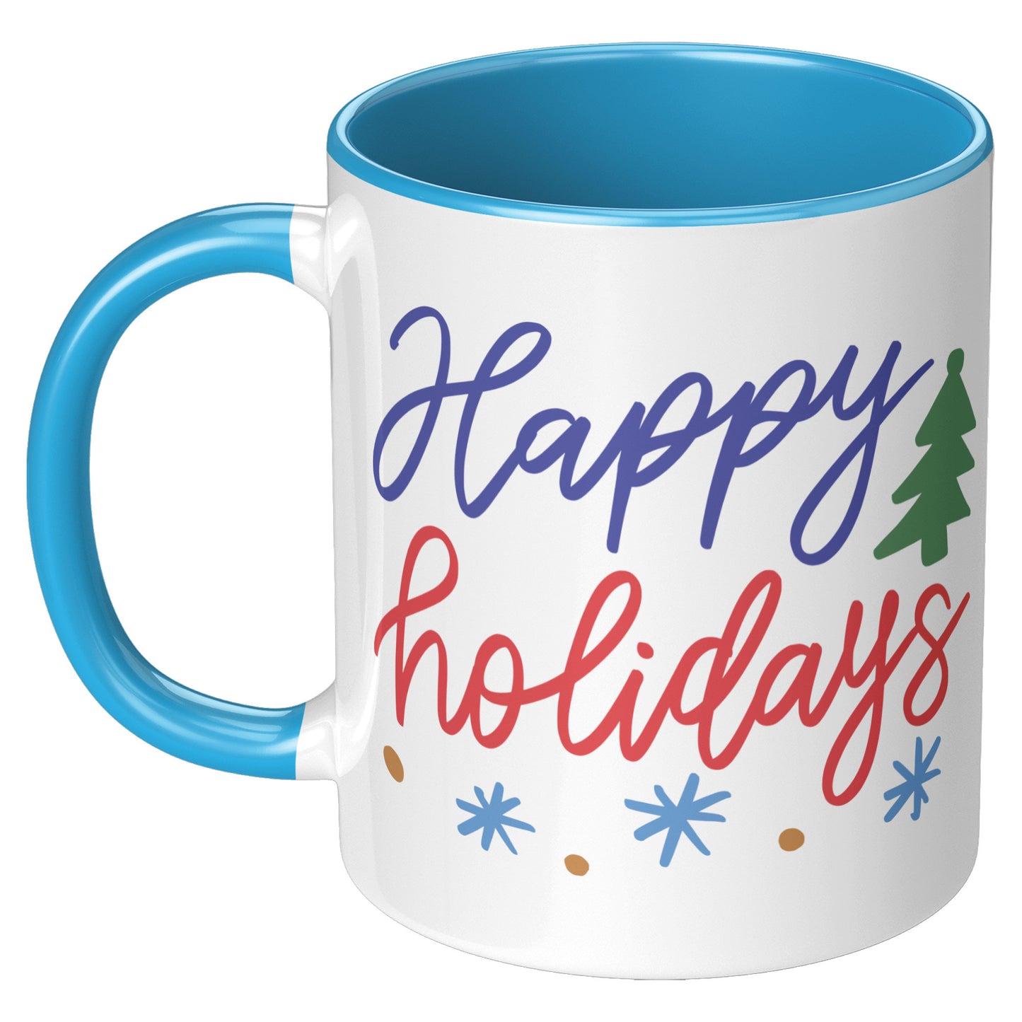 Happy Holidays Snow Flakes Mug