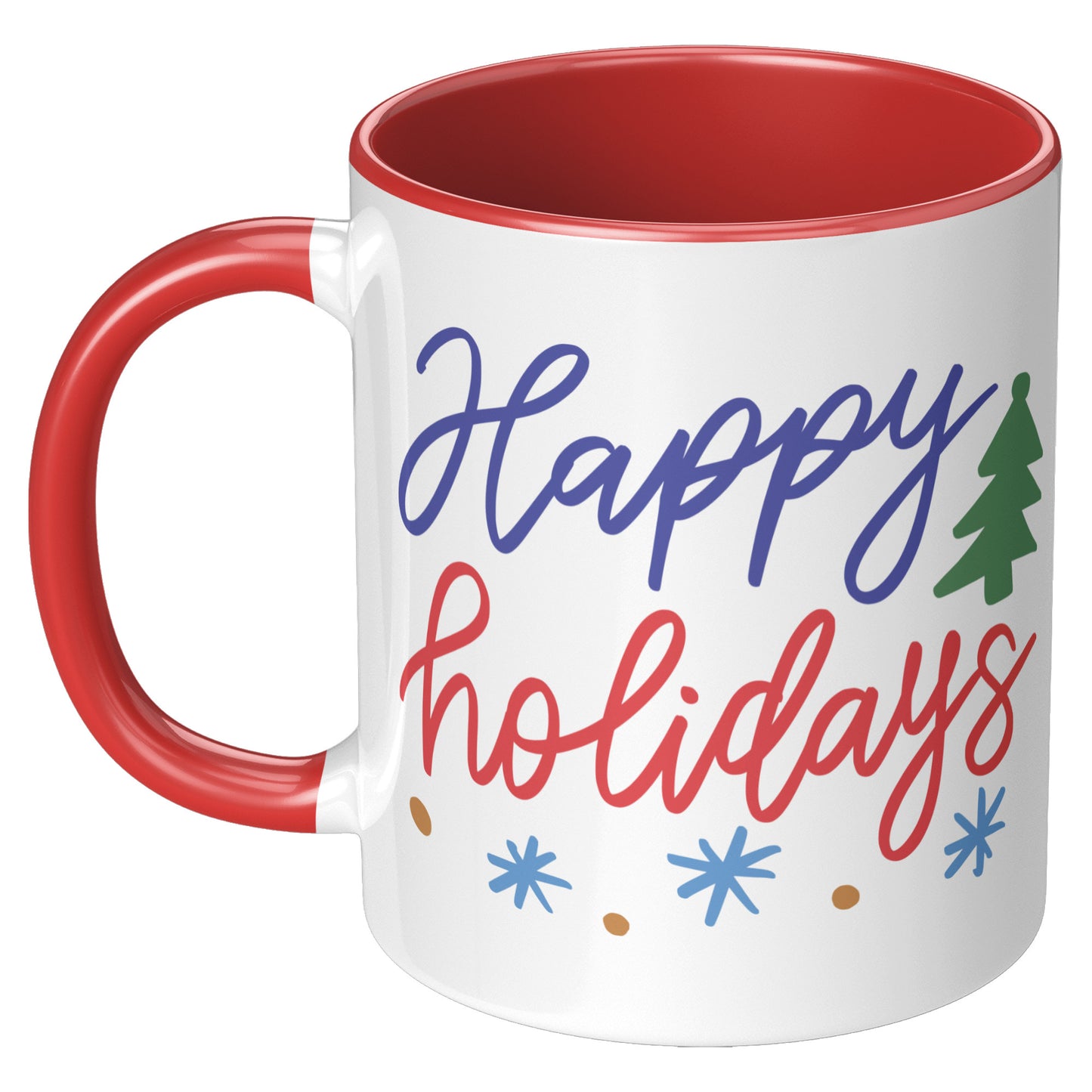 Happy Holidays Snow Flakes Mug