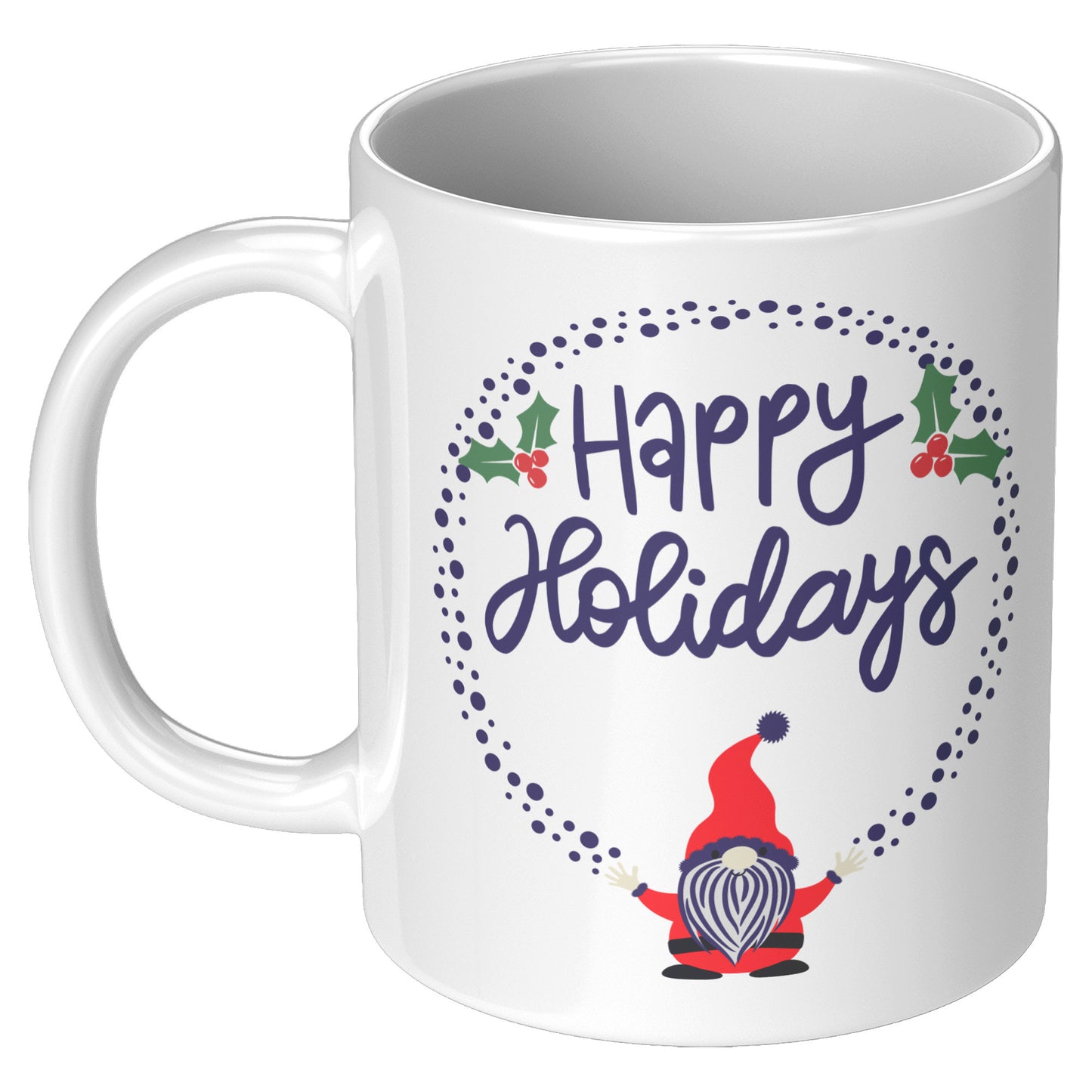 Happy Holidays Weird Santa Throwing Coal Mug