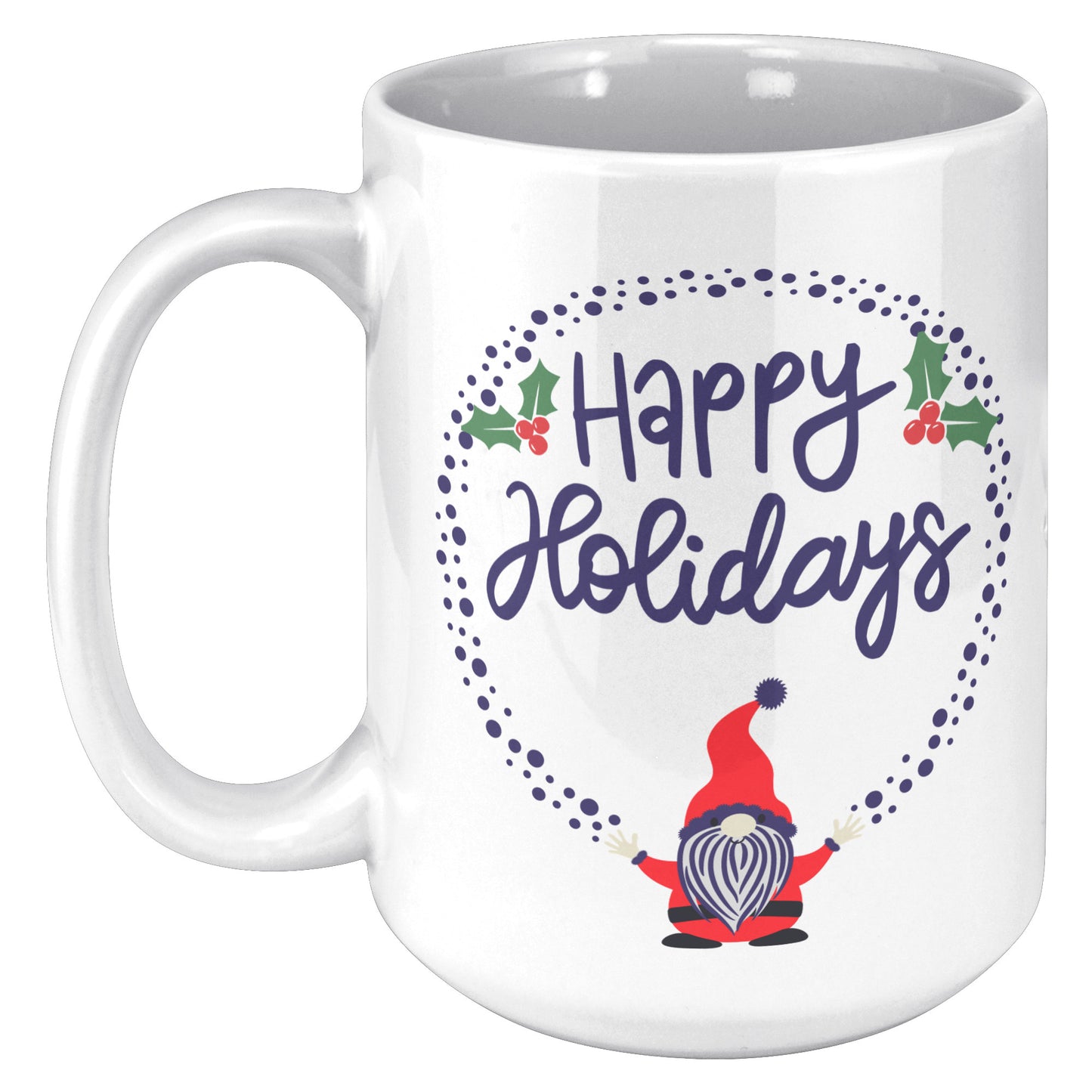 Happy Holidays Weird Santa Throwing Coal Mug