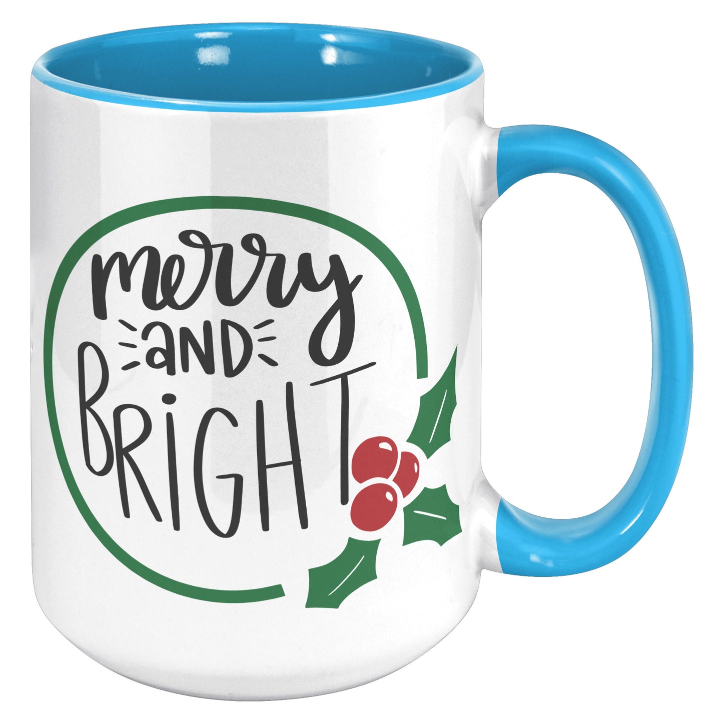 Merry and Bright Wreath Holiday Mug