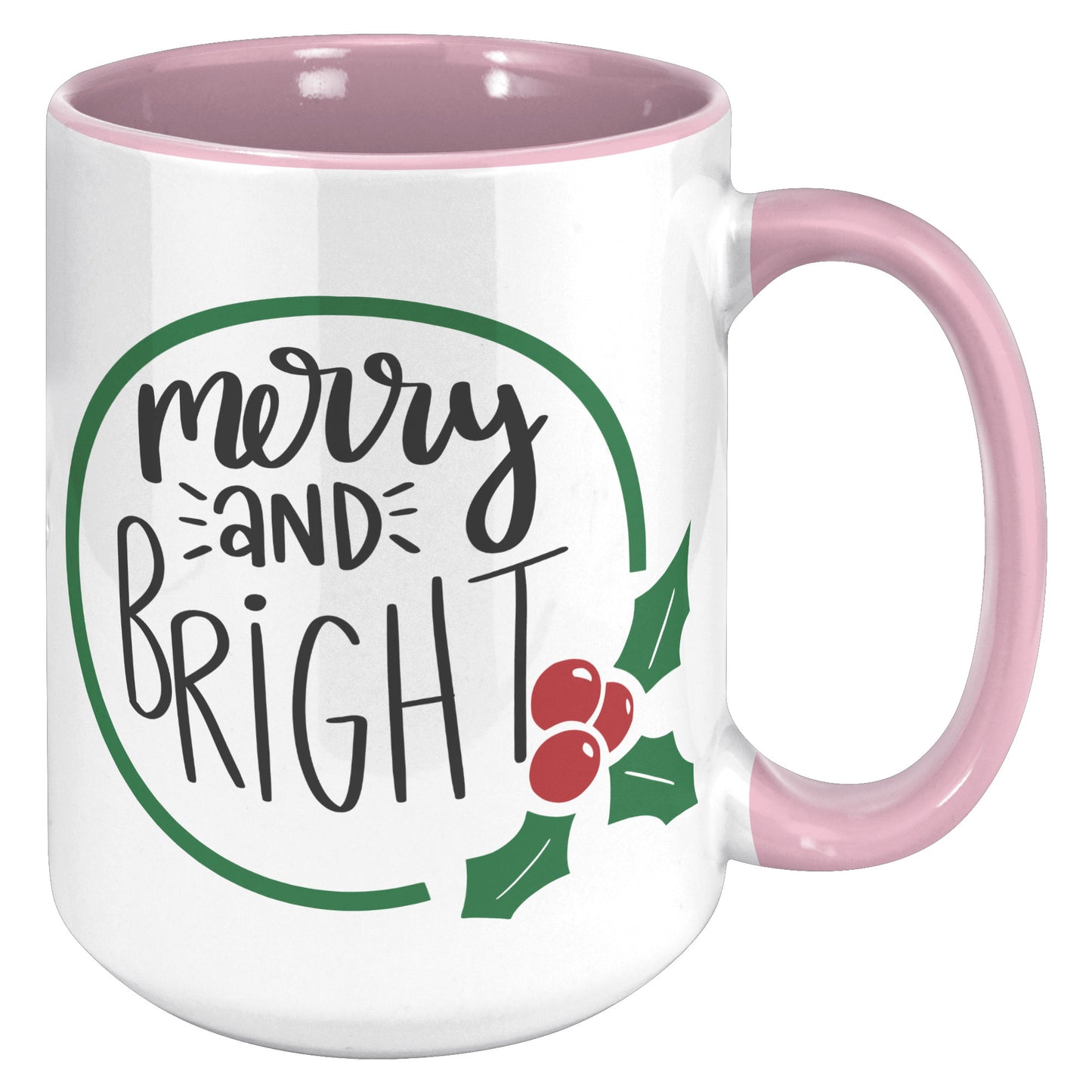 Merry and Bright Wreath Holiday Mug