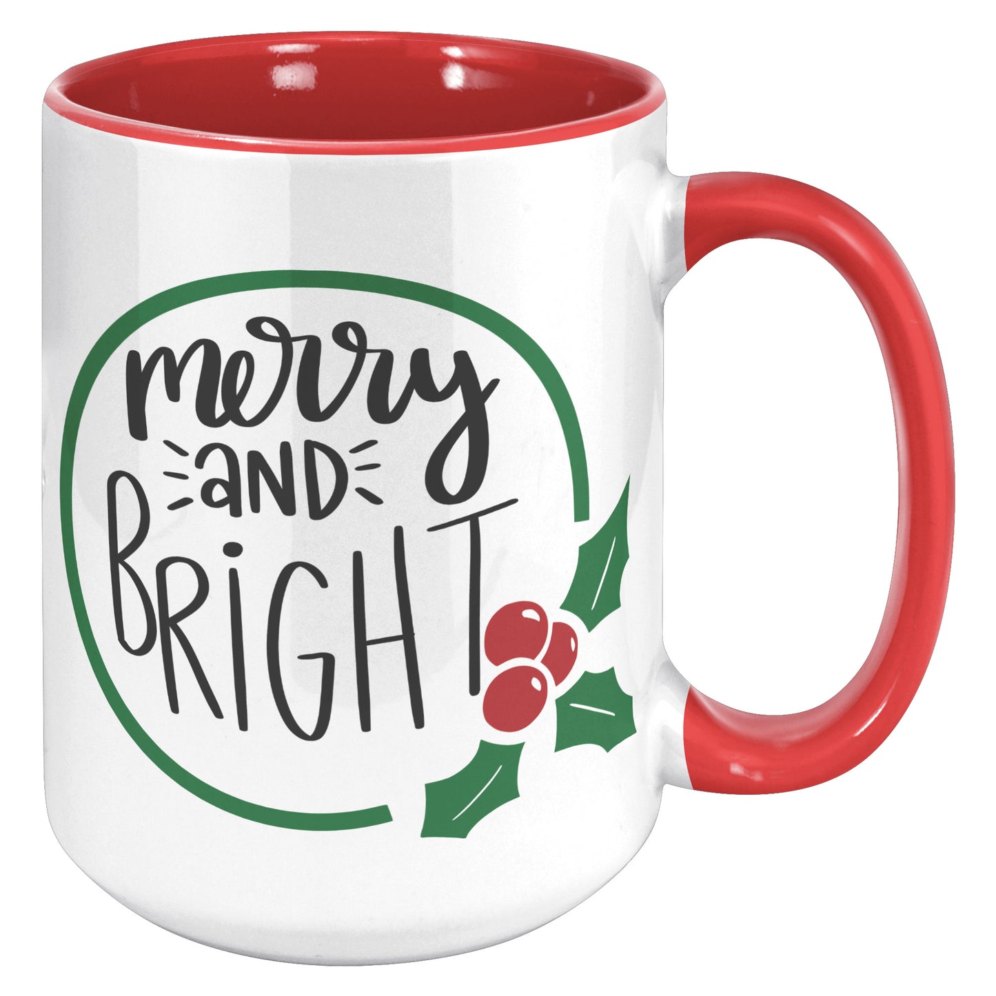 Merry and Bright Wreath Holiday Mug