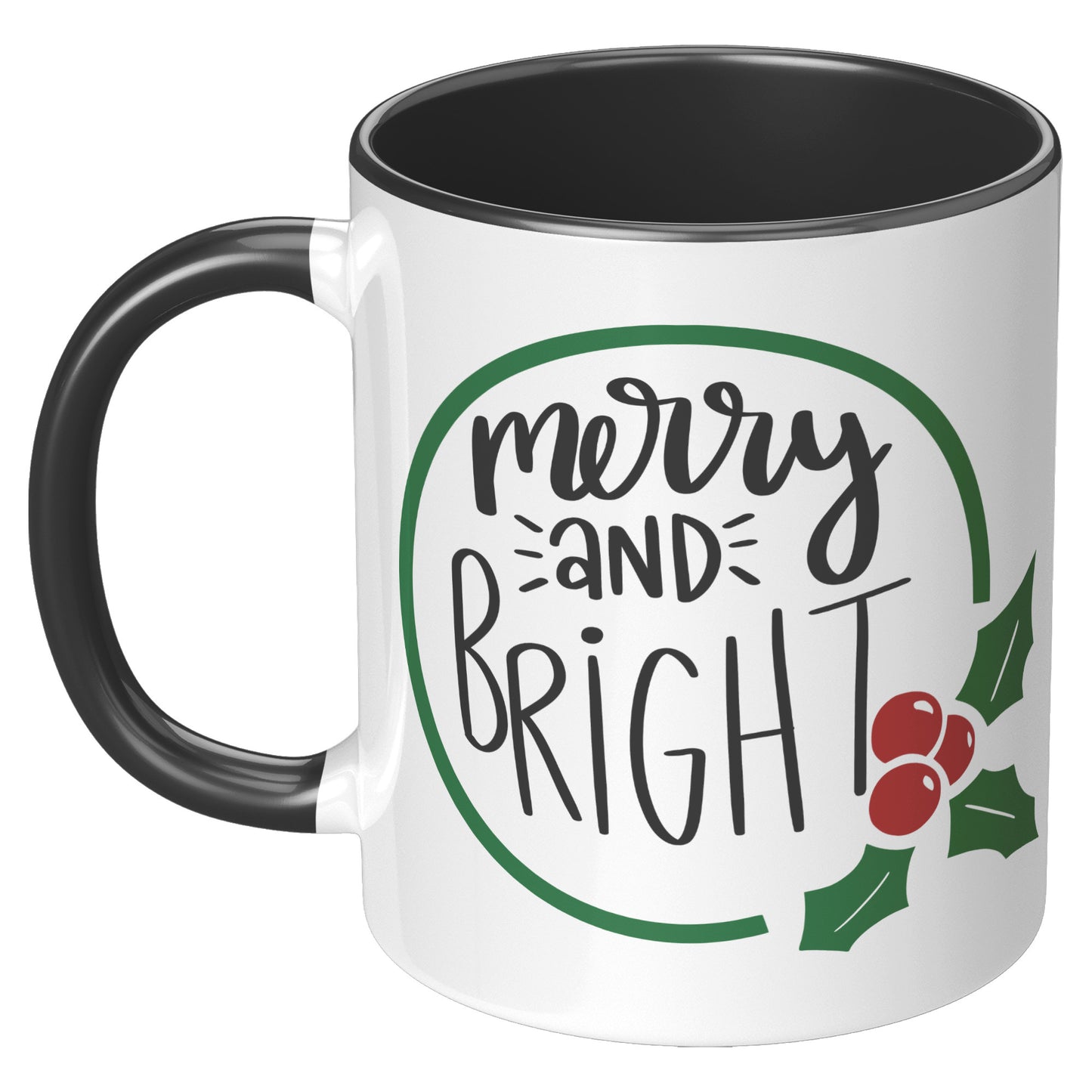 Merry and Bright Wreath Holiday Mug
