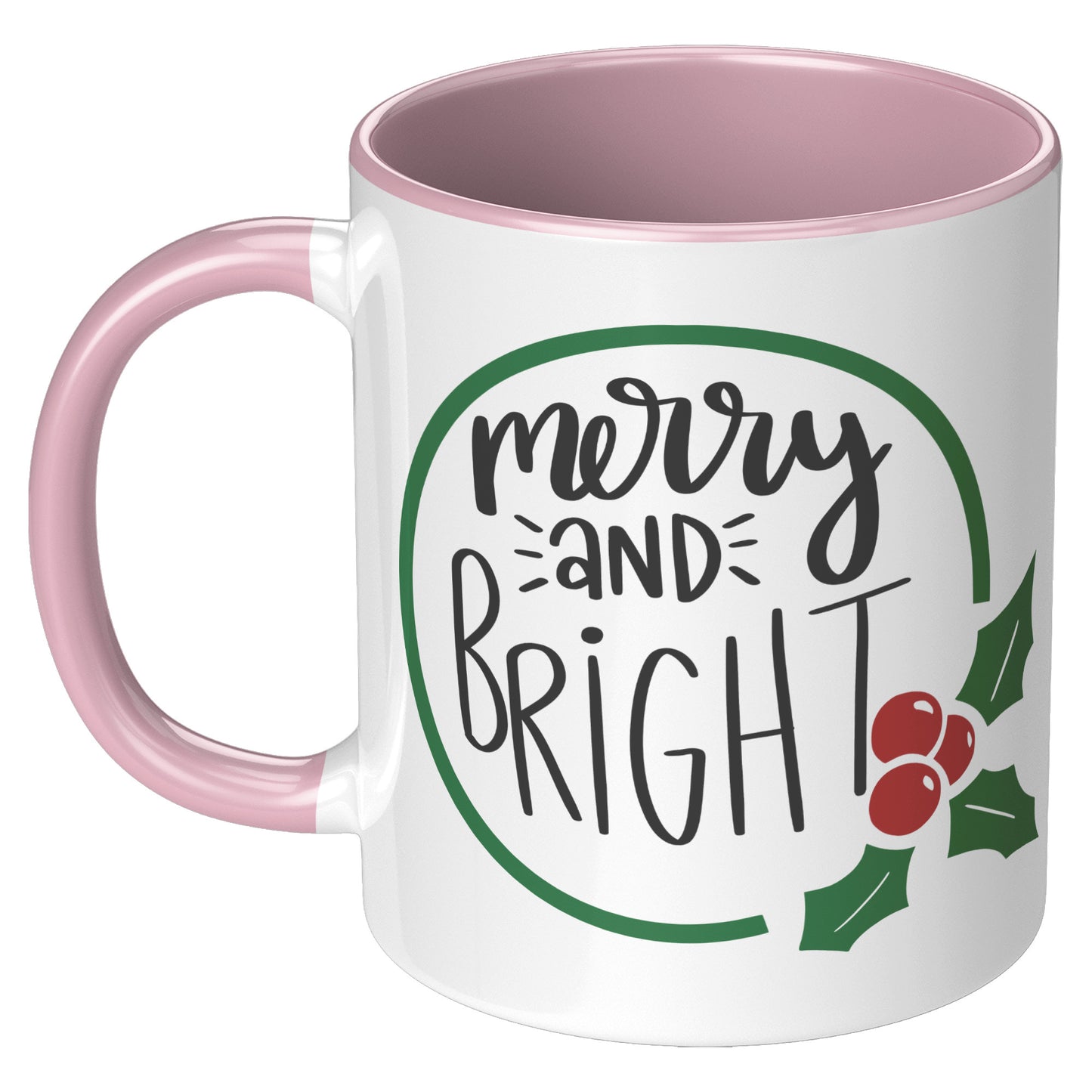 Merry and Bright Wreath Holiday Mug