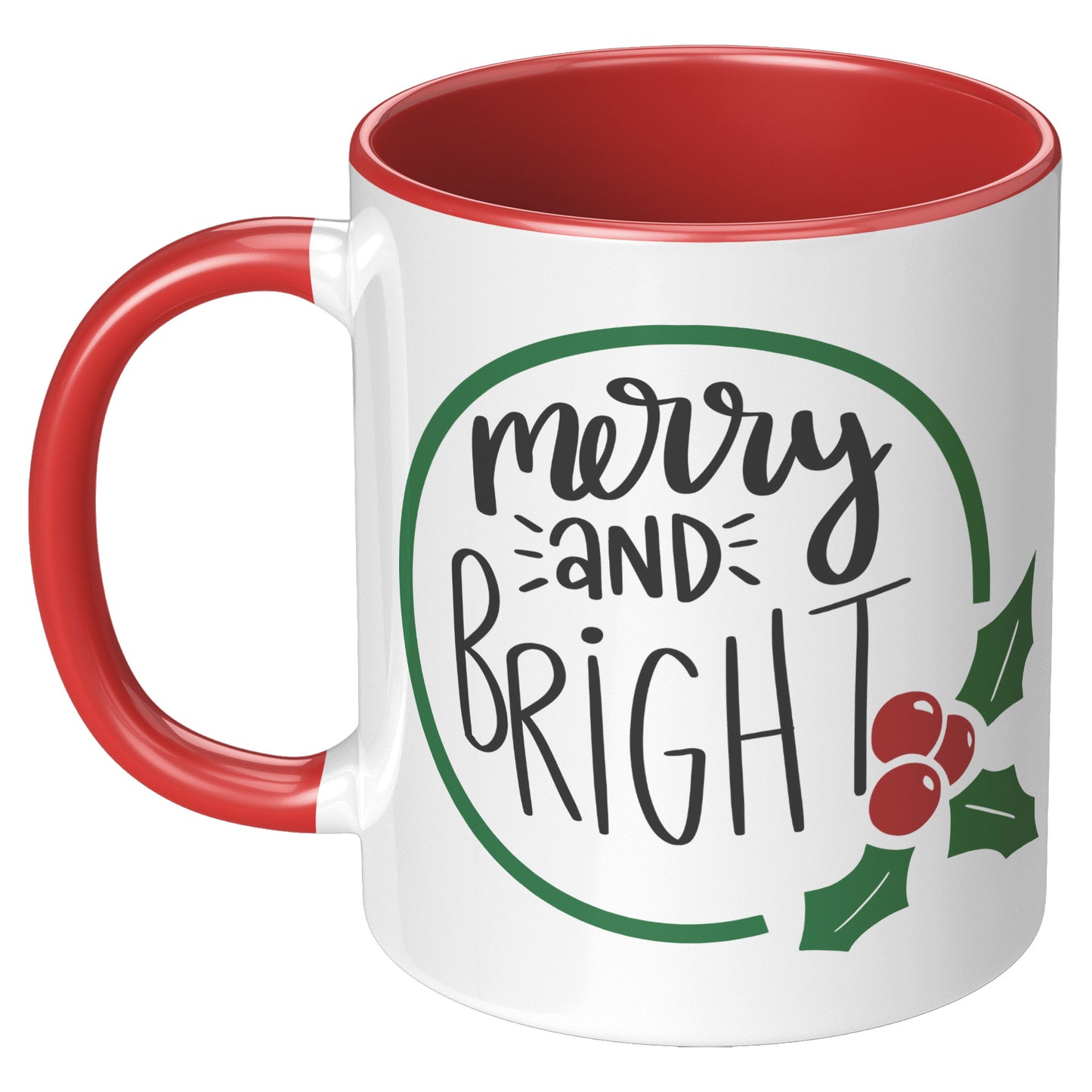 Merry and Bright Wreath Holiday Mug