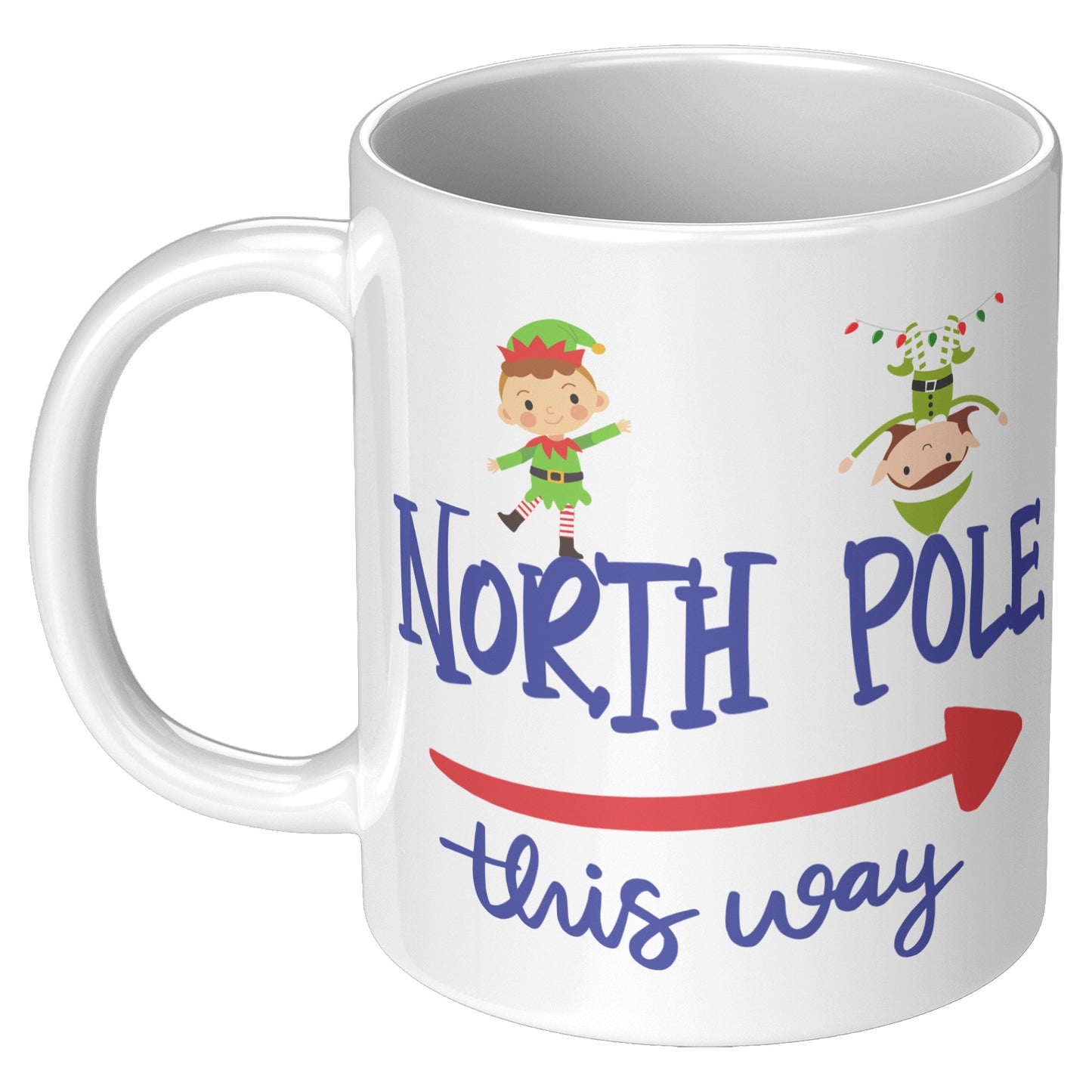 North Pole This Way Holiday Mug