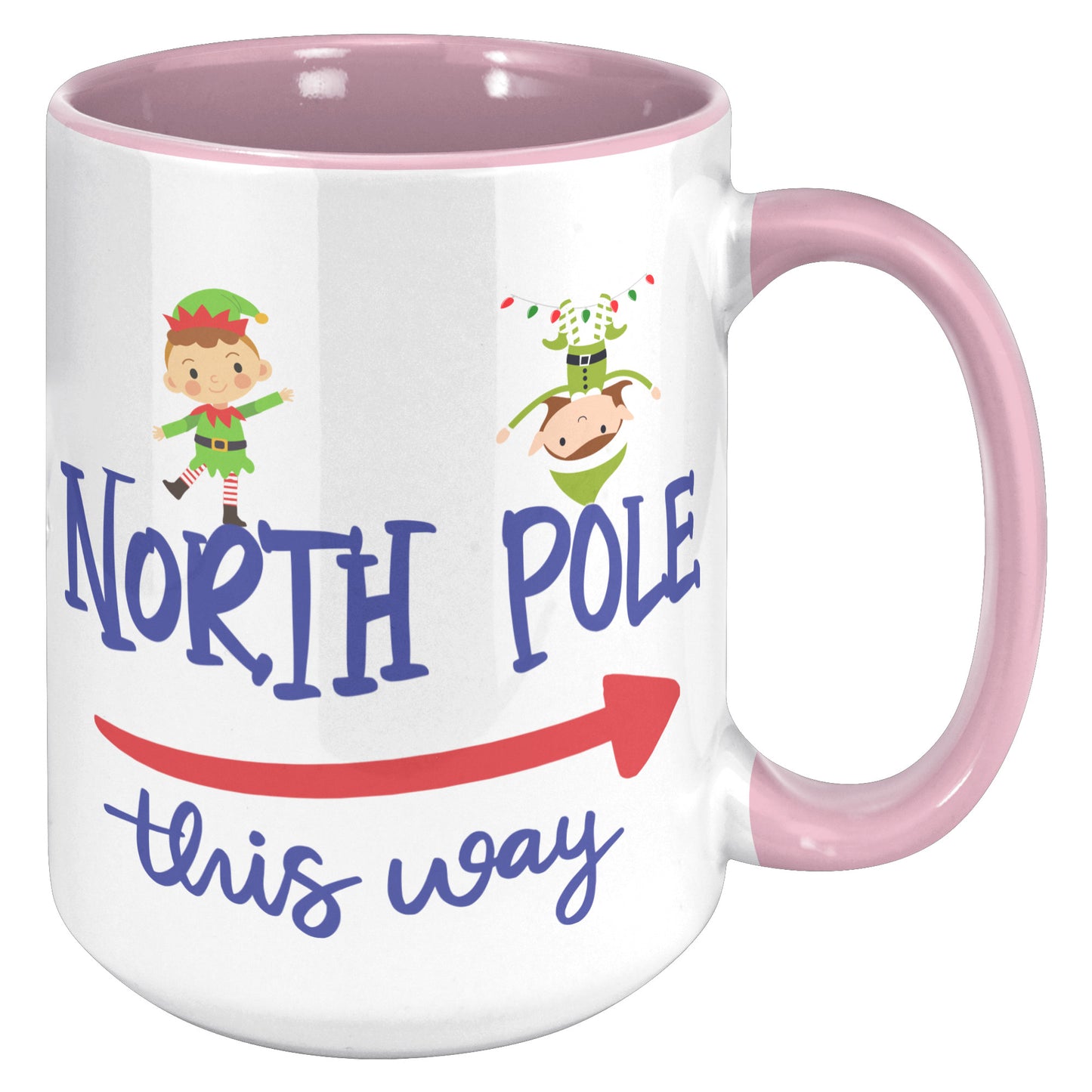 North Pole This Way Holiday Mug