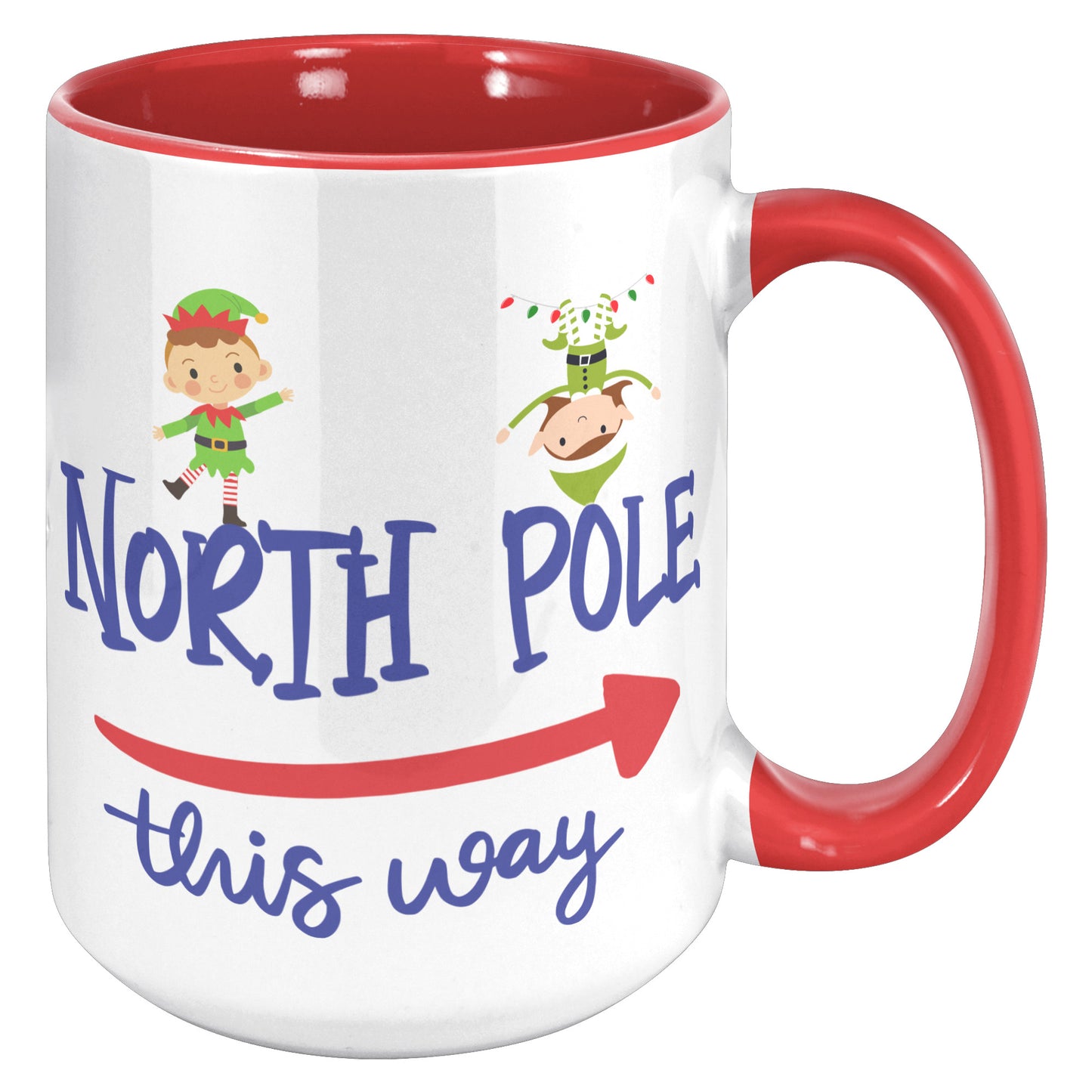 North Pole This Way Holiday Mug