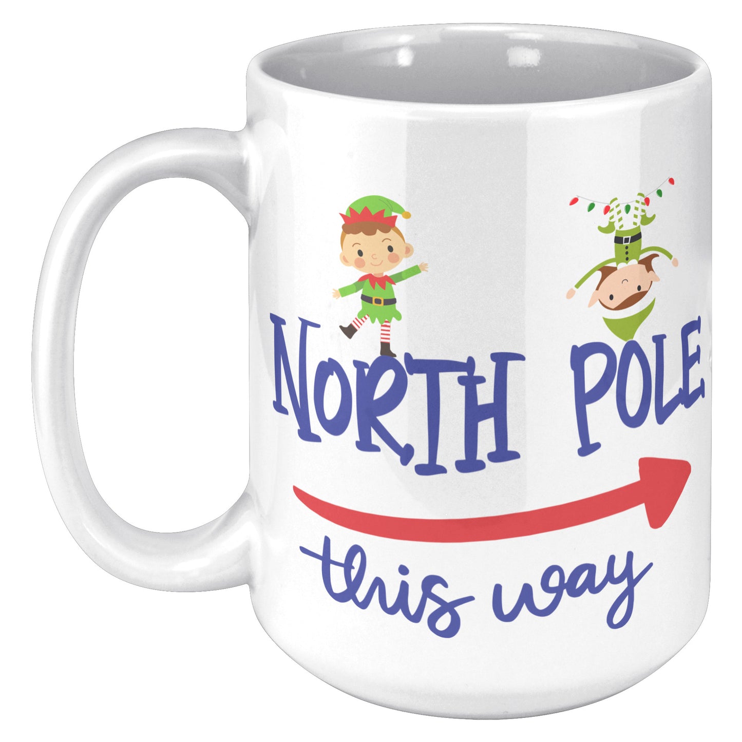 North Pole This Way Holiday Mug