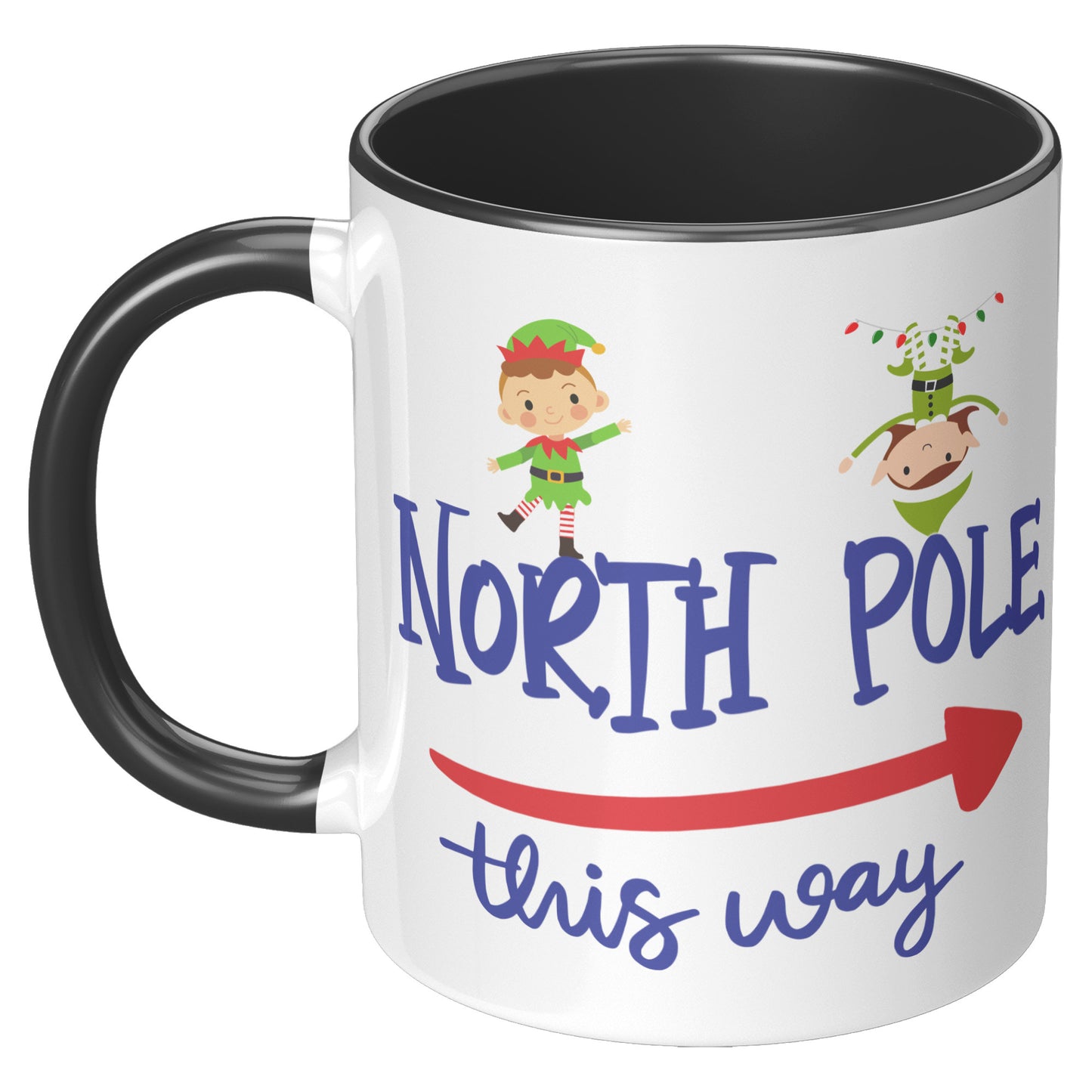 North Pole This Way Holiday Mug