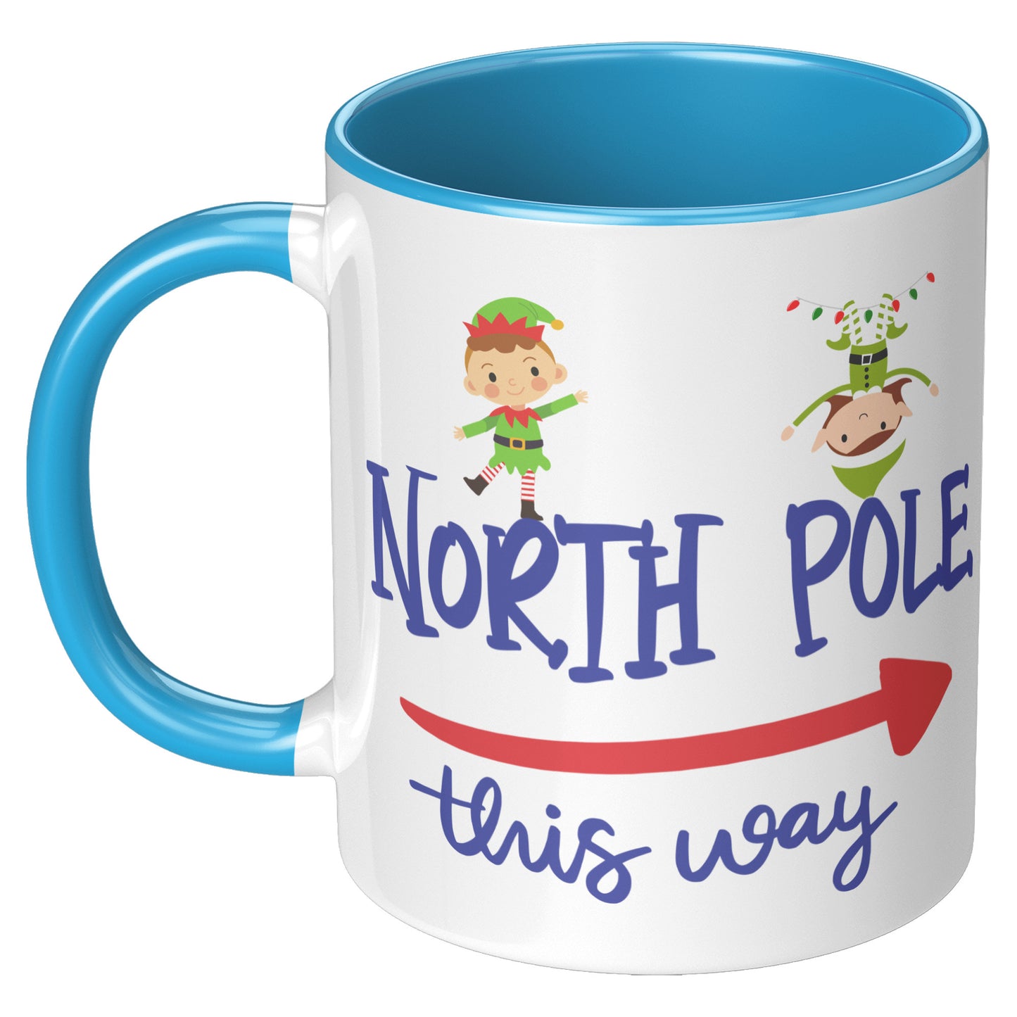 North Pole This Way Holiday Mug