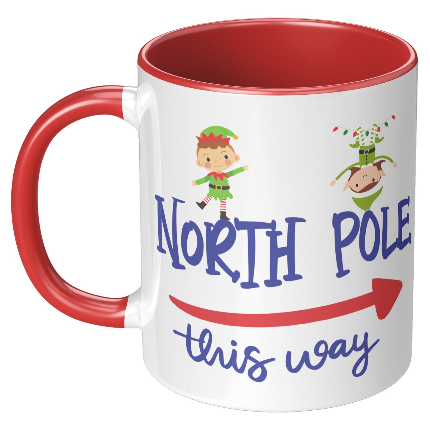 North Pole This Way Holiday Mug