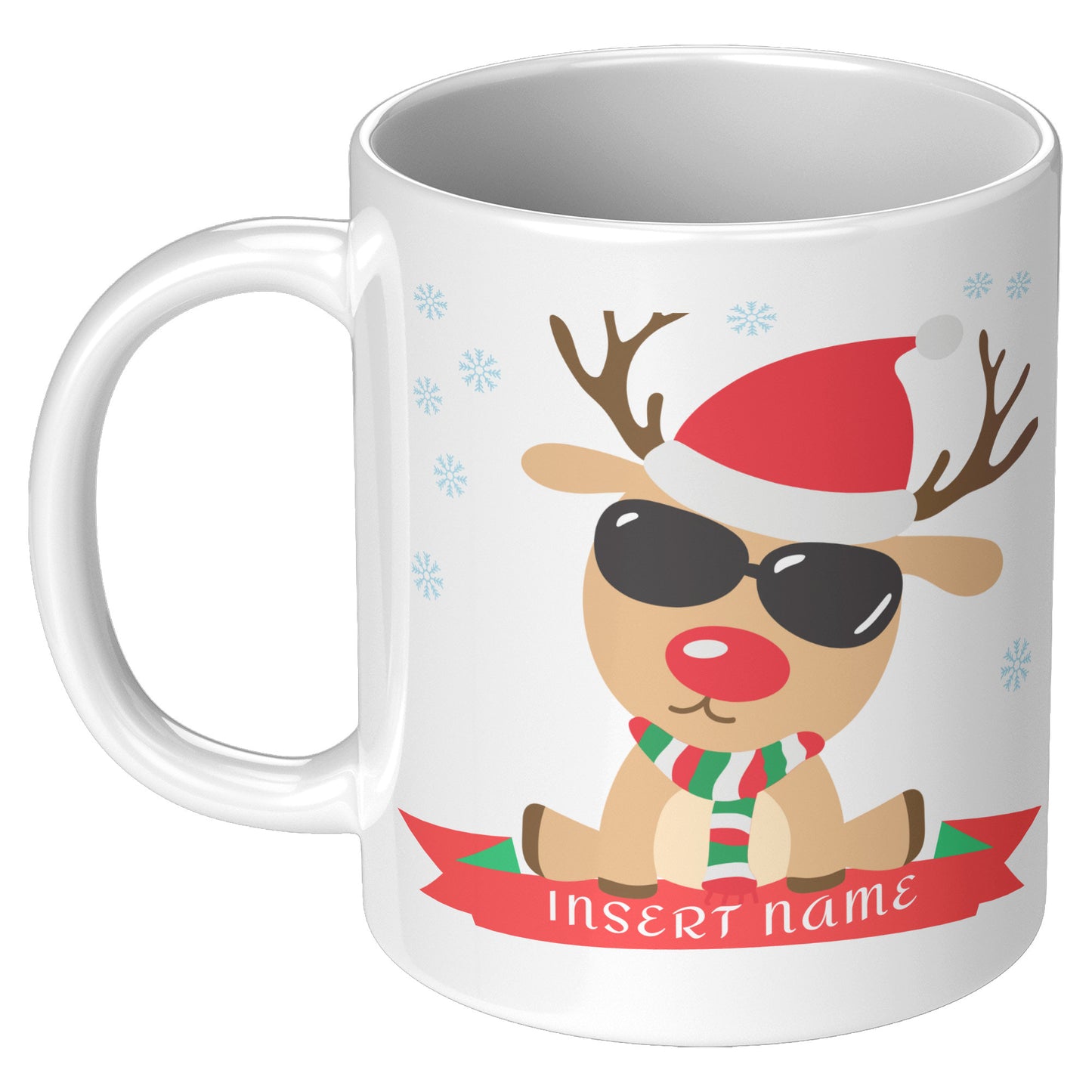 Personalized Cool Reindeer with Sunglasses Holiday Mug