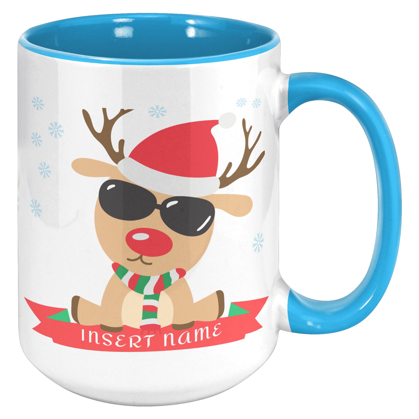 Personalized Cool Reindeer with Sunglasses Holiday Mug