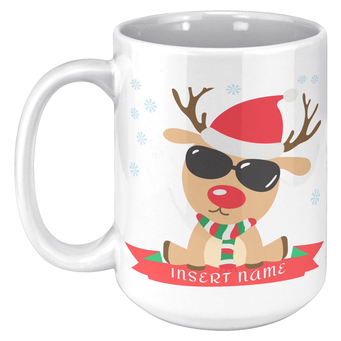 Personalized Cool Reindeer with Sunglasses Holiday Mug