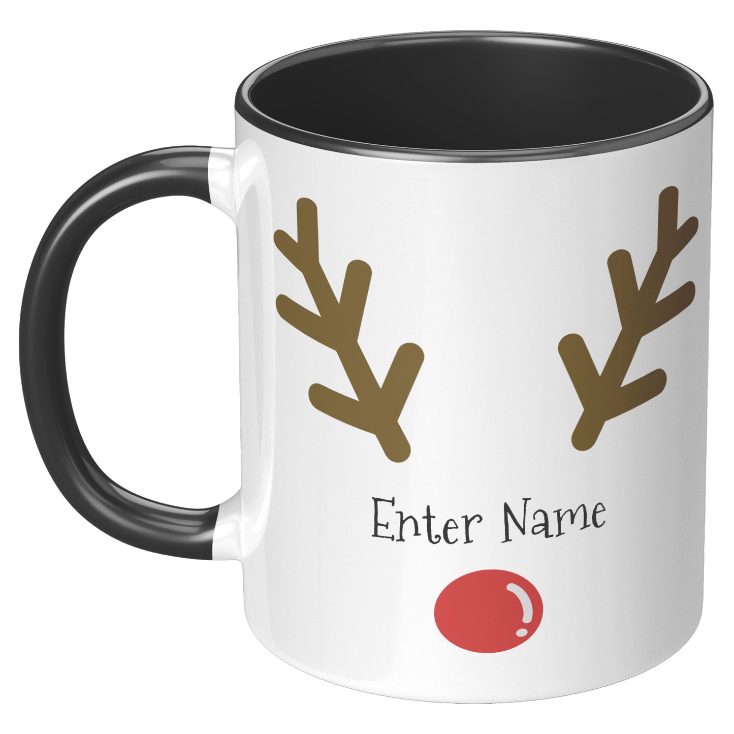 Personalized Reindeer Face Holiday Mug