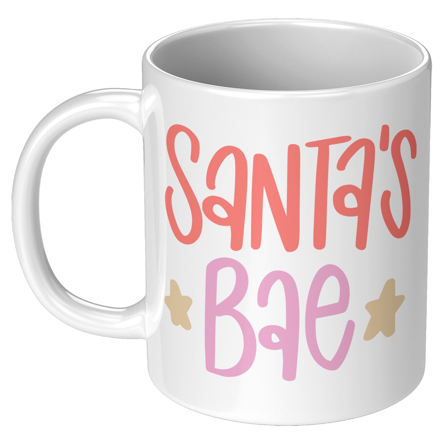 Santa's Bae Color Text Holiday Mug