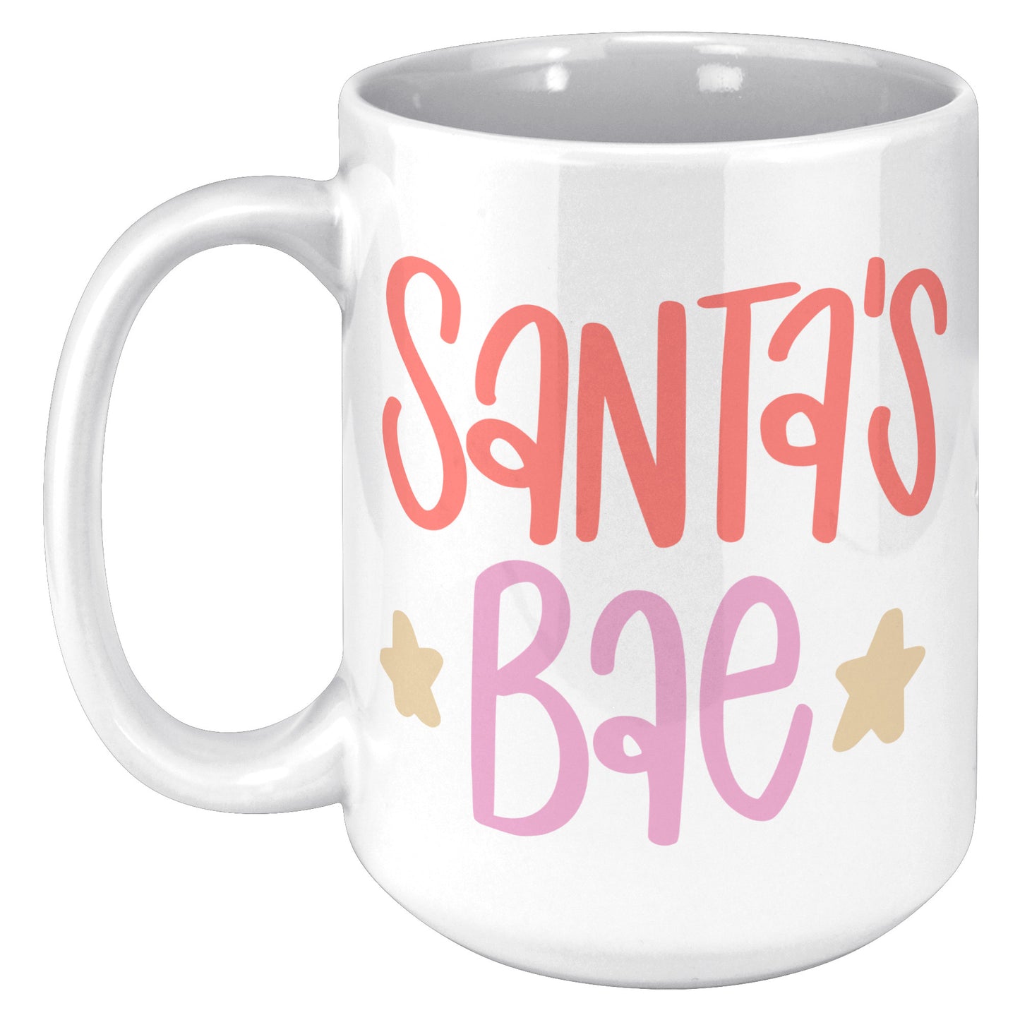 Santa's Bae Color Text Holiday Mug