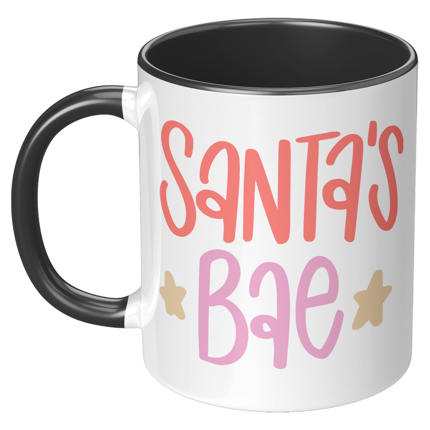 Santa's Bae Color Text Holiday Mug