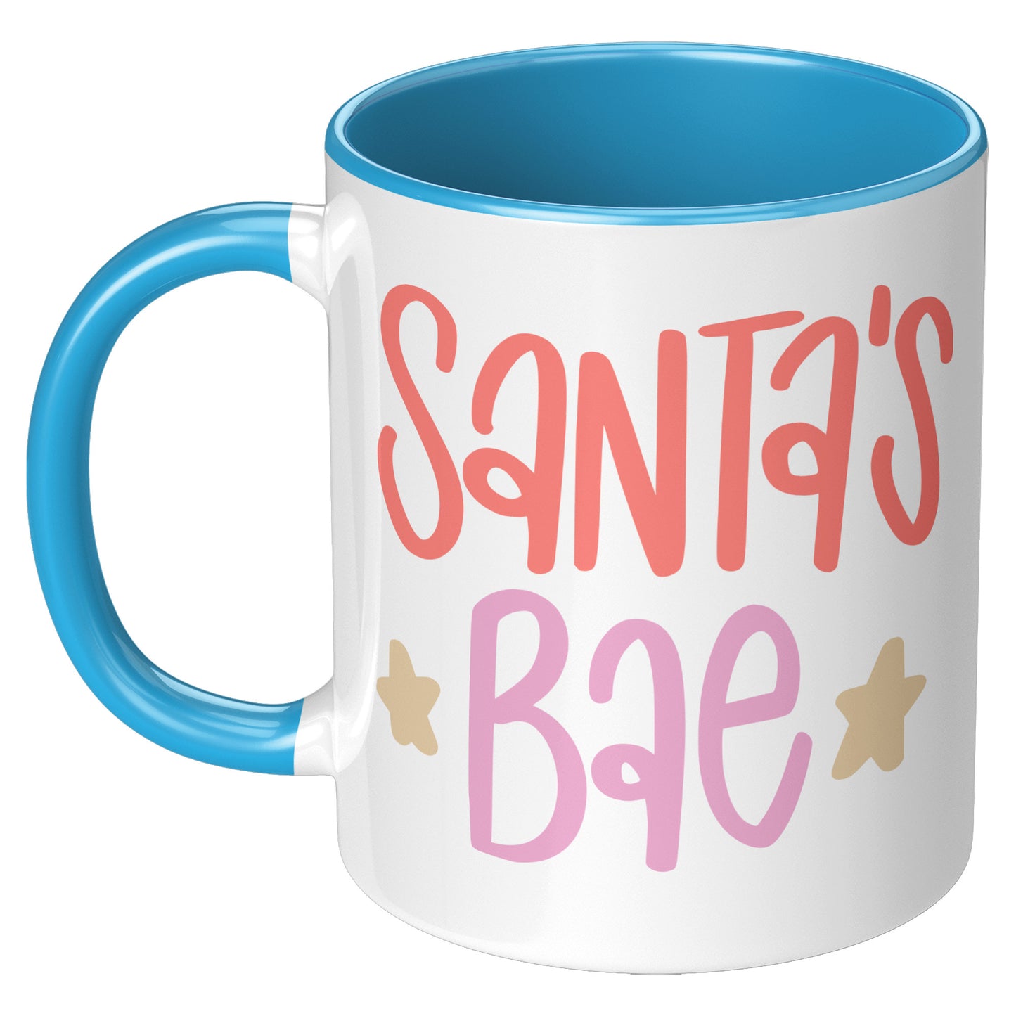 Santa's Bae Color Text Holiday Mug