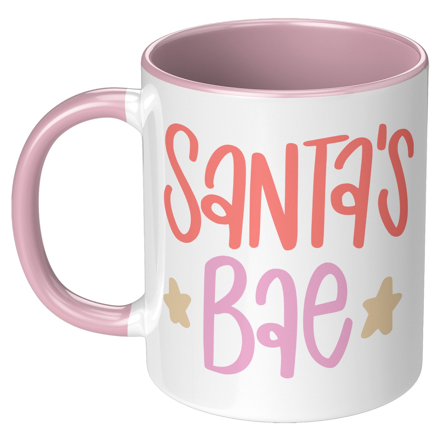 Santa's Bae Color Text Holiday Mug