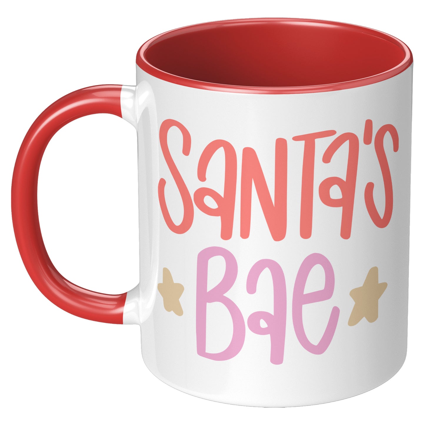 Santa's Bae Color Text Holiday Mug