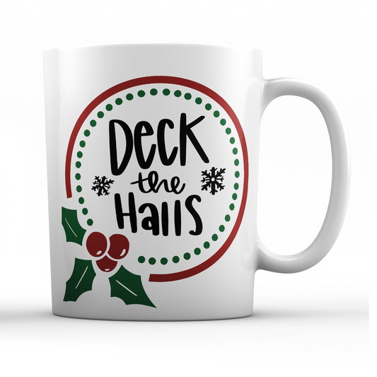 Deck the Halls Wreath Holiday Mug