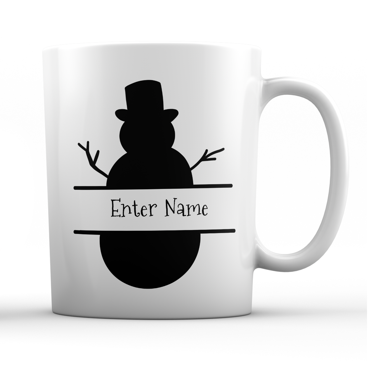 Snowman Shadow Holiday Personalized Mug