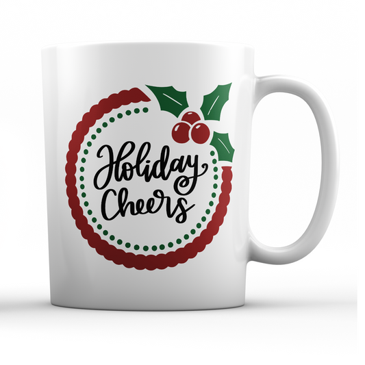 Holiday Cheers Wreath Mug